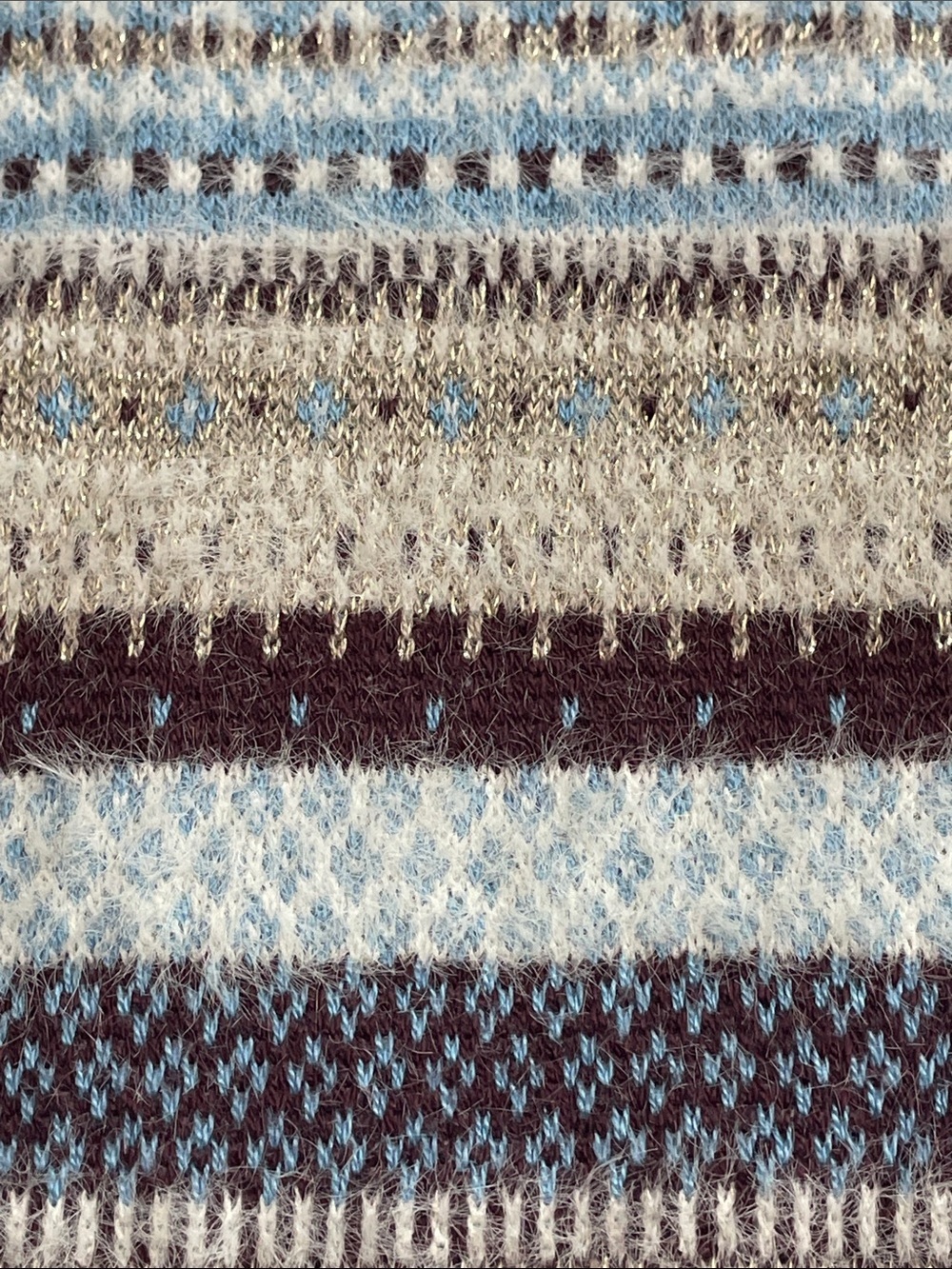 Ann Taylor Light Blue and Burgundy Knit Turtleneck Sweater - Picture 3 of 5